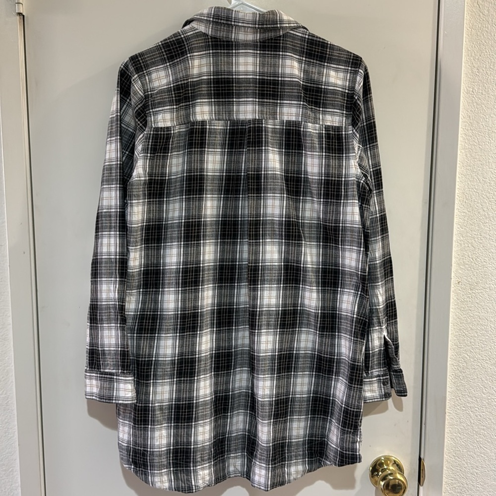 J Jill Plaid Women's Tunic long Sleeve Button up - Picture 6 of 8